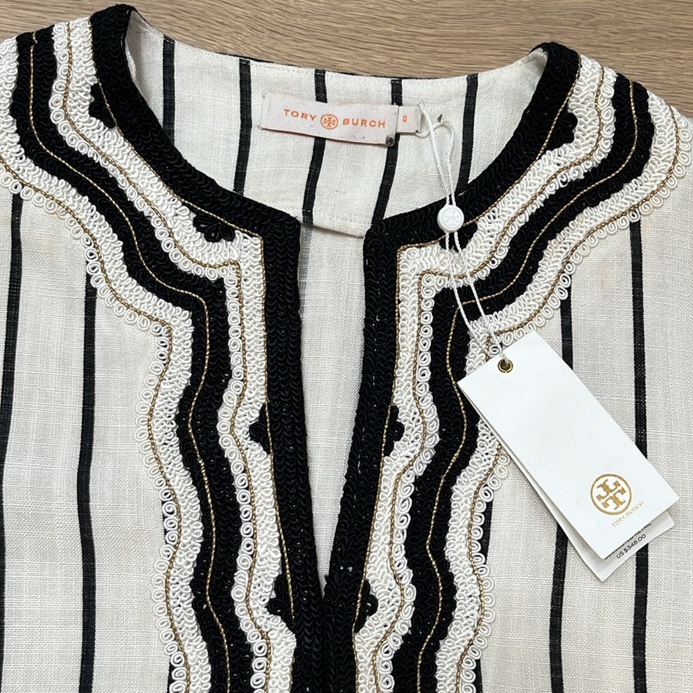 NWT Tory Burch Linen Tunic Top - Picture 2 of 14